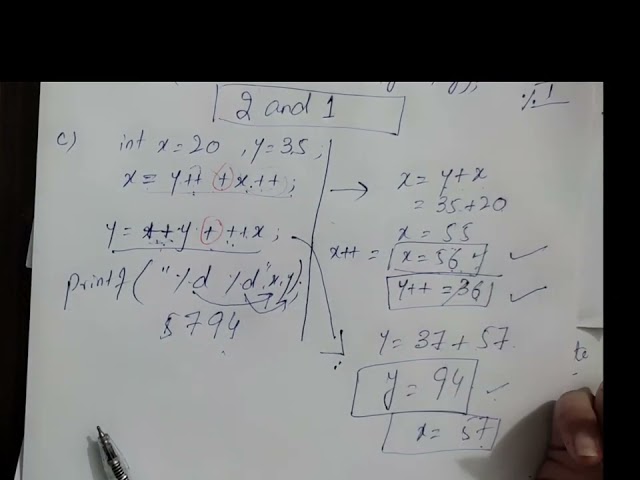 Determine the output || Chap 9 Q no 3|| x=y++ + x++ =? ||Step by step solution