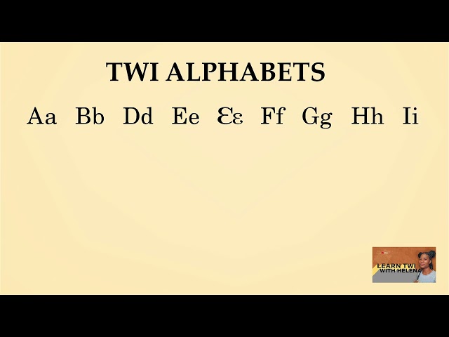 Lesson One (1) | The Twi  Alphabets
