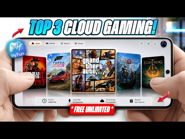 🔥 TOP 3 FREE Cloud Gaming Apps With Unlimited Playtime! Play ANY PC Games On Android & IOS (2026)
