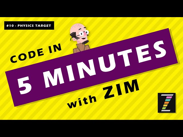 Code in FIVE Minutes with ZIM (10 - Physics Shoot) JavaScript for HTML Canvas - Learn with ZIMjs