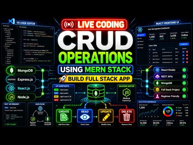🔴🚀 LIVE Coding: CRUD Operations Using MERN Stack | Build a Full Stack Application from Scratch