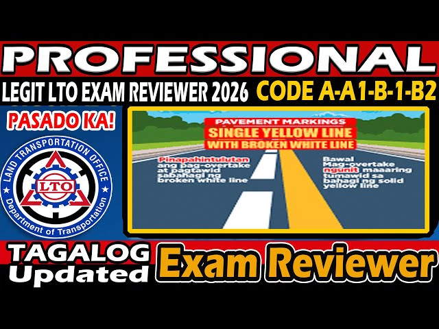 2026 TAGALOG PROFESSIONAL DRIVERS LICENSE | LTO EXAM REVIEWER | CDE VALIDATION EXAM