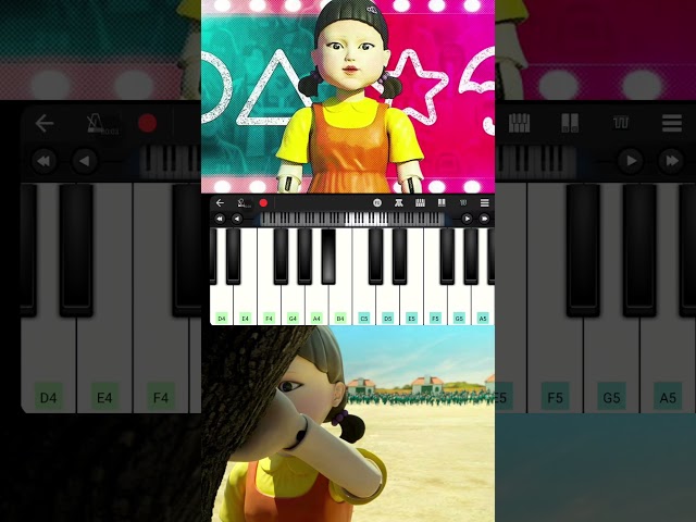Red light Blue light - Squid Game - Easy Piano Tutorial #shorts