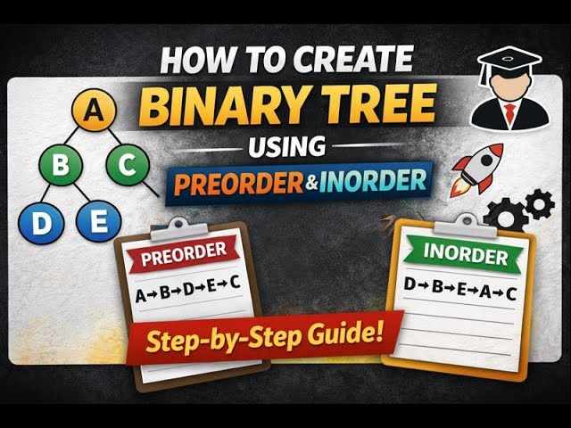 Construct Binary Tree from Preorder & Inorder Traversal | Preorder + Inorder Explained Step-by-Step