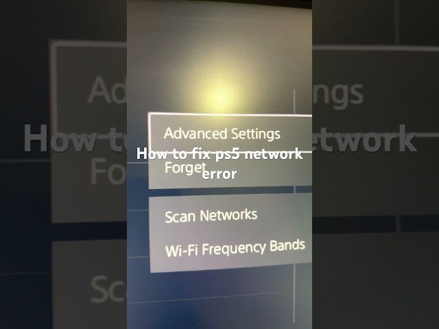 How to fix ps5 network error