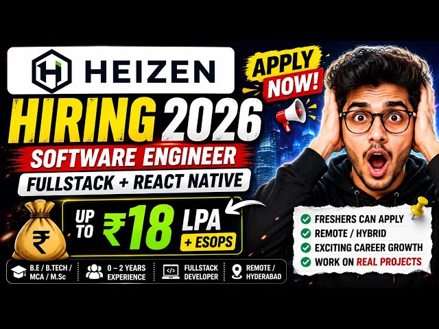  🚀 Latest Heizen Recruitment 2026 | Fullstack Software Engineer Jobs