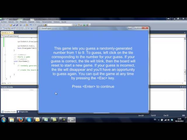 Increment1 - Beginning Game Programming with C#