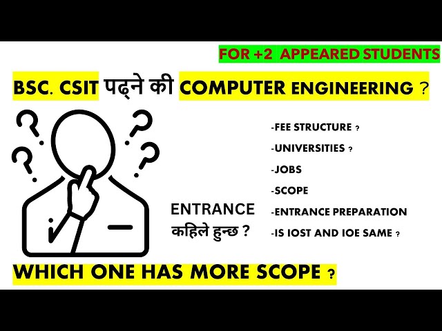 ALL ABOUT BSC CSIT AND COMPUTER ENGINEERING IN NEPAL | FOR +2 STUDENTS | A DETAILED VIDEO
