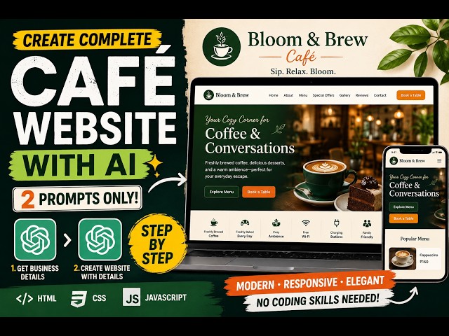 How To Create Website Using AI | Create a Website with ChatGPT in 5 Minutes | 2 Prompts Only