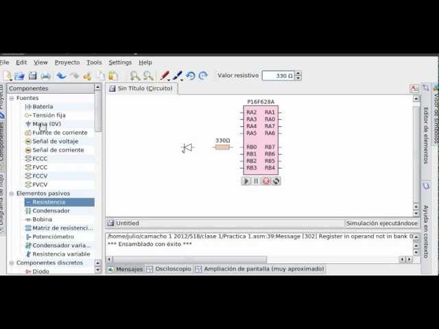 simulación encender y apagar un led