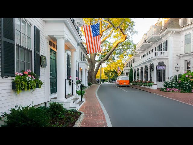 Edgartown, Martha's Vineyard Sunrise Walk (4K) | Quintessential New England USA (Binaural Audio)