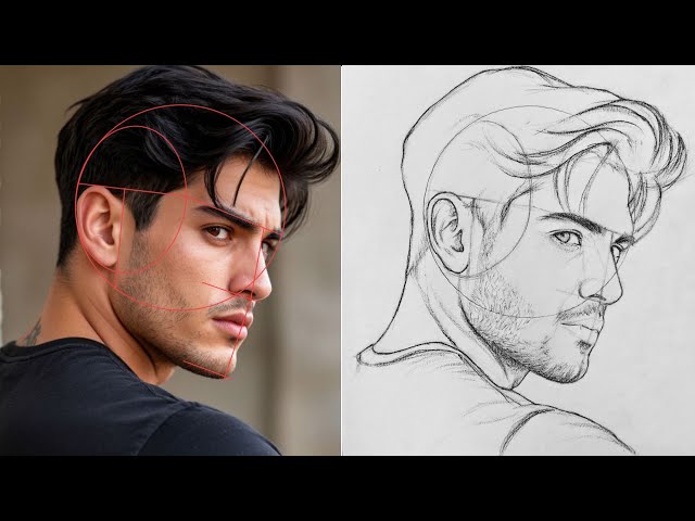 How to Draw a Face from Any Angle | Loomis Method #art #drawing #anime 