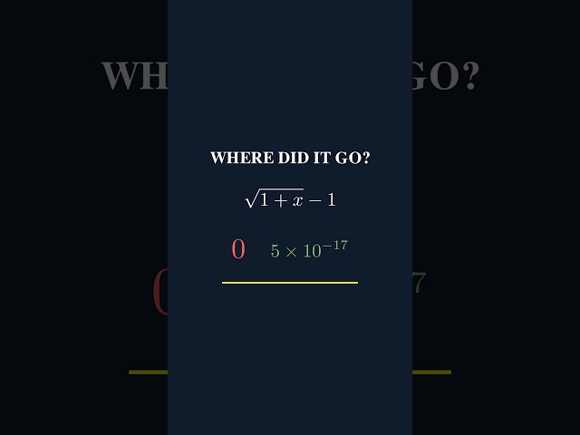 Why Your Computer Gets Zero | Numerical Cancellation #Shorts