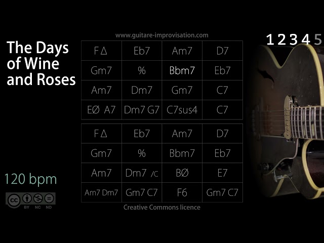 The Days Of Wine And Roses (Jazz/Swing feel) 120 bpm : Backing Track