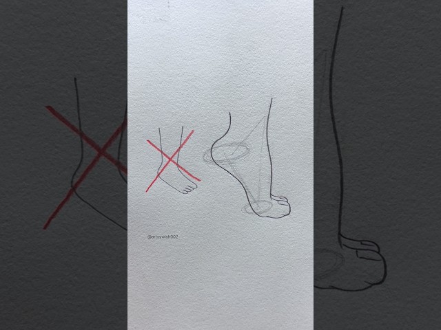 How to draw the perfect foot like this 🎨🙂 #art #youtubeshorts #shortsfeed #viralshorts