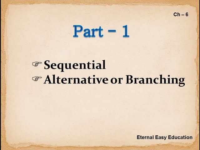 TN 12th computer science chapter - 6 (part 1) Control structures alternative statements