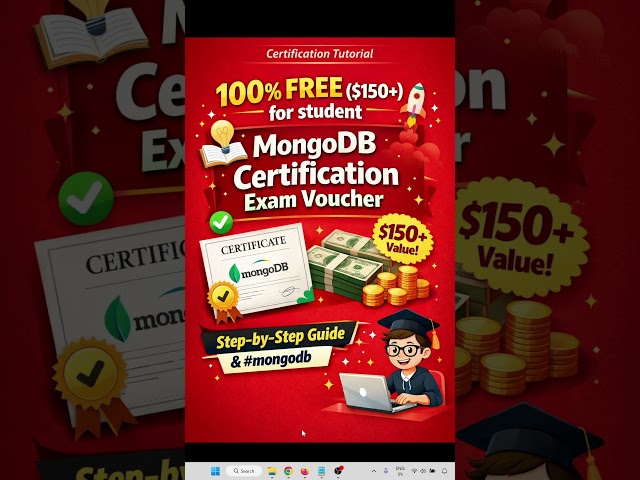 100% FREE ($150+) for student | MongoDB Certification Exam Voucher & Step-by-Step Guide #mongodb