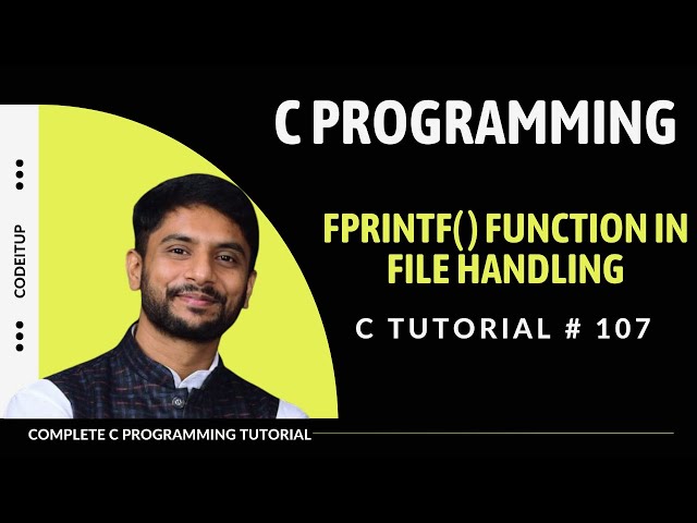 fprintf() function in C | C File Handling | In Hindi