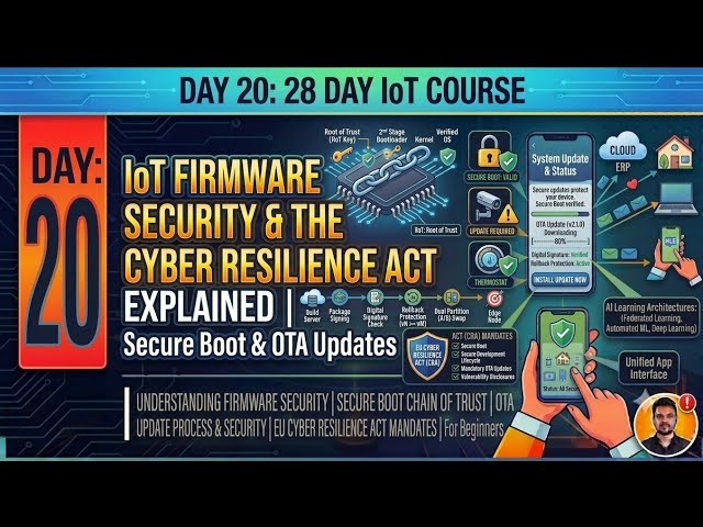 Day 20: IoT Firmware Security & The EU Cyber Resilience Act Explained | Secure Boot & OTA Updates