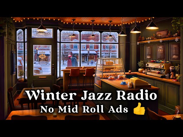 Calm Cafe Jazz Radio ❄️🦉☕️ cozy winter coffee shop ambience to relax/study/work to