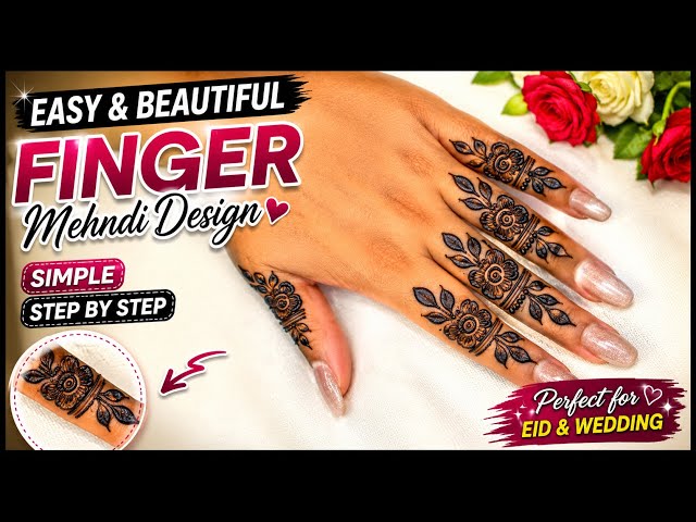Easy Finger Mehndi Design Step by Step | Simple Floral Finger Henna Design for Beginners|new mehndi