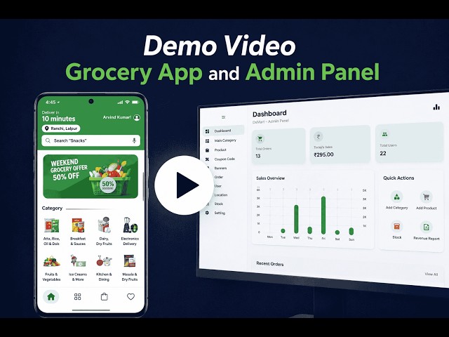 Complete Grocery App Demo with Admin Panel | Flutter PHP MySQL | Source Code