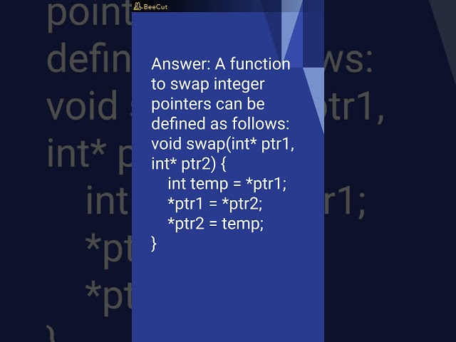 Create a function that swaps the values of two integer #programminglanguage  #ielts #ctutorial #c