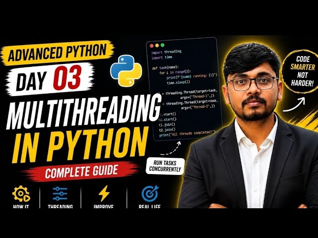 Advance Python Day 03:Multithreading in Python 🔥 | Threading Explained in Simple Way