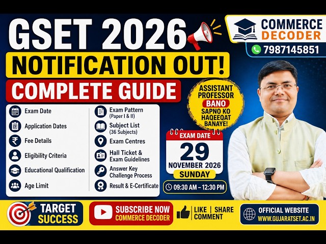 GSET 2026 Notification Out | Complete Guide | Eligibility, Fees, Exam Date, Syllabus & Application