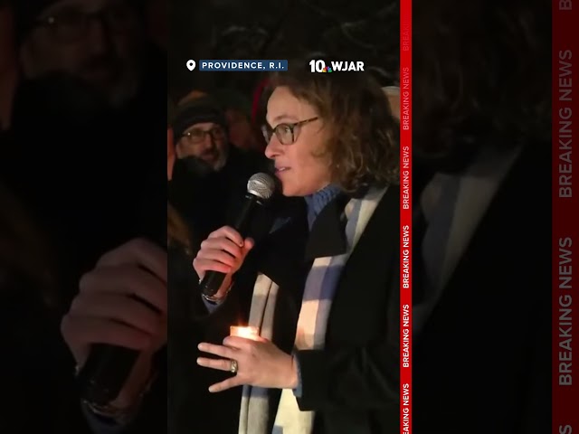 Community members speak at Brown University vigil