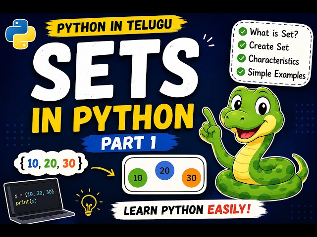 🔥 Learn Python Sets in Telugu | What is Set? Creating Sets & Real Examples | Part 1 | in Telugu