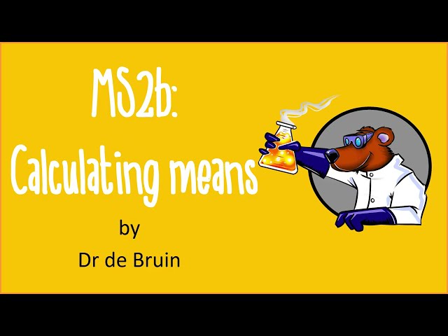 Maths skills for AQA GCSE Combined Science - MS2b Means