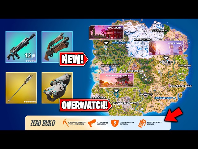 The NEW GIANT FORTNITE Update! (6th Inv Slot, No Fall DMG, Overwatch & MORE)
