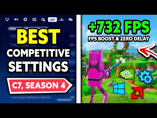 The BEST Competitive Settings in Fortnite Season 4! (FPS Boost & Zero Delay)