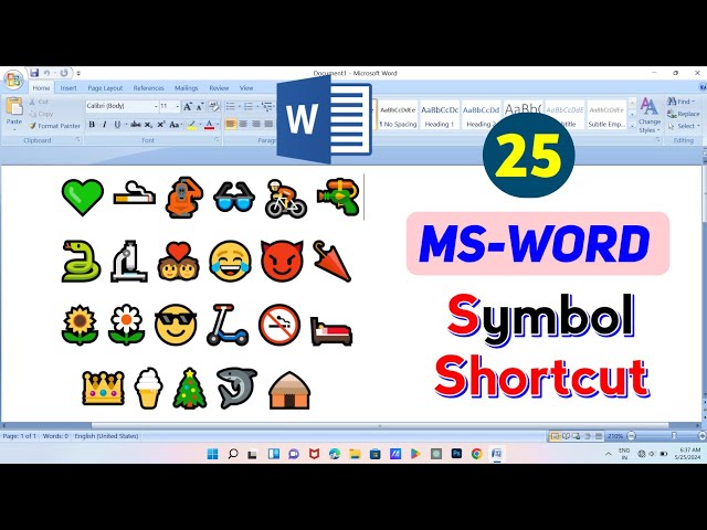 25 MS Word Symbol Shortcut Key | How to Make Symbols in MS Word | MS Word Tips and Tricks