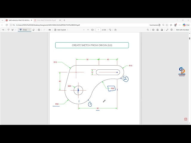 AutoCAD 2D Drawing Practice Exercise | Beginner to Advanced | Step-by-Step AutoCAD Tutorial 4