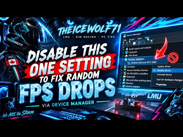 SIMRACING RANDOM FPS DROPS in LMU? Try This ONE Device Manager Setting!  🧊 🐺❄️