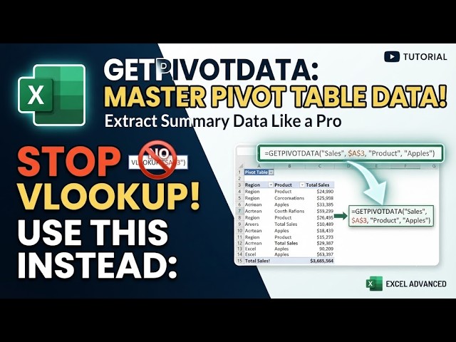 #aceicomputer GETPIVOTDATA formula in Excel  how to use GETPIVOTDATA function एक्सेल फॉर्मूला!