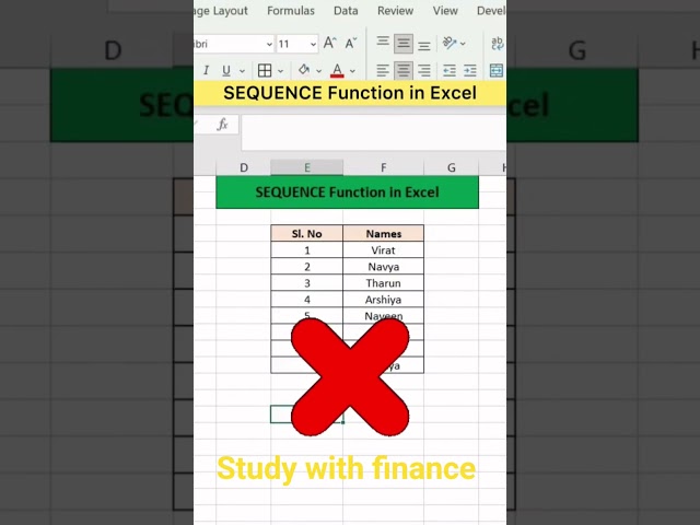 Sequence formula in Excel #excel #exceltips #shorts