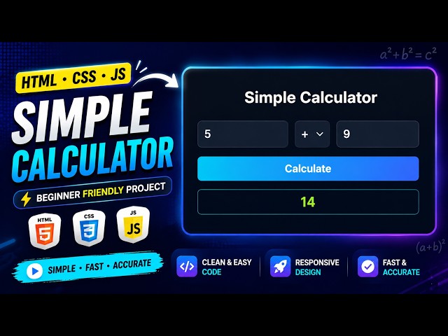 Simple Calculator Using HTML CSS & JavaScript 🔥 | Beginner Project