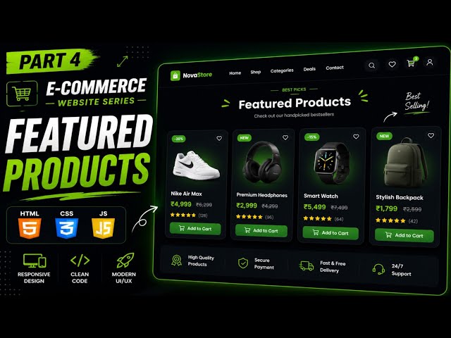 Build an E-Commerce Website From Scratch: Part - 4 | Featured Products Section