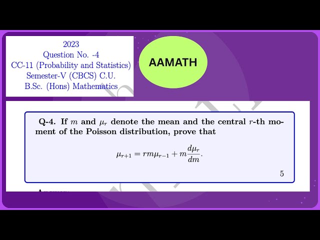 Q-4 | 2023 | CC-11 | Probability | Sem-5 (CBCS) | Math Hons | CU