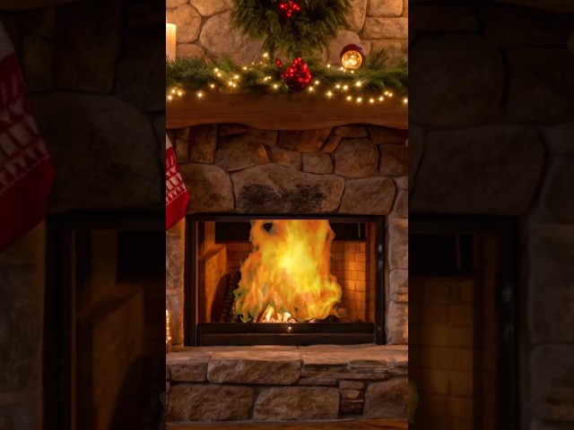 Cozy Christmas Fireplace 🔥 4K Crackling Fire & Snow Ambience (No Music, 10H Link)