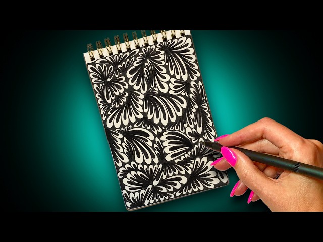 Floral Doodle Idea for Your Sketchbook ✍️ Easy Zentangle Art for Beginners