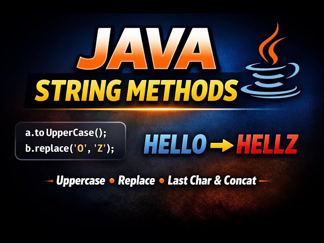 Java String Methods Explained with Example | Scanner, replace(), charAt(), concat()