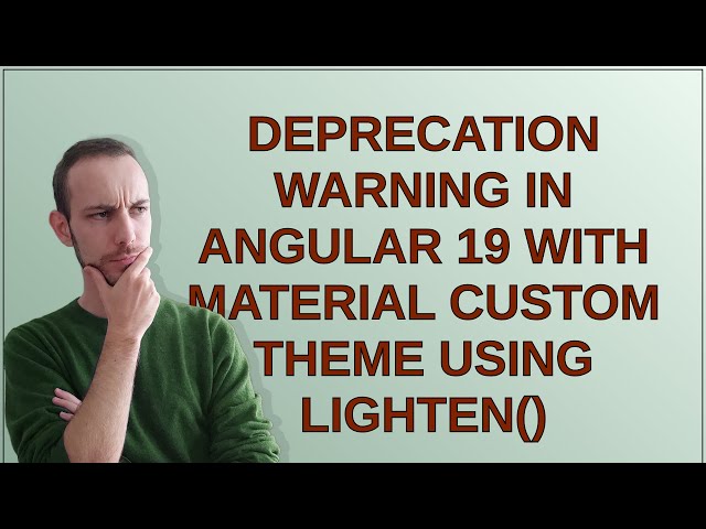 Deprecation Warning in Angular 19 with Material Custom Theme Using lighten()