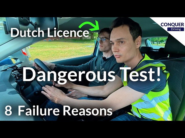 8 Fails in half a test - Dutch licence - Near collision - I stopped the test & gave a lesson