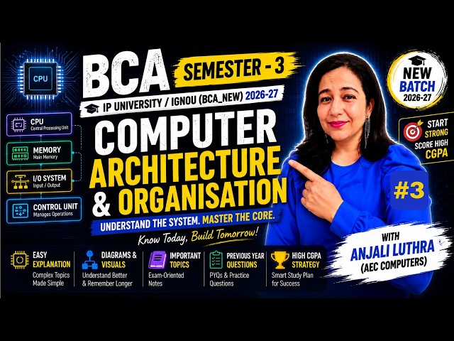 Computer Organisation & Architecture | Semester - 3 | BCA | DAY 3 | Half Adder, Full Adder & Decoder