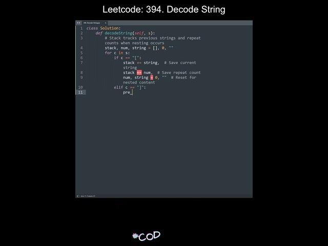 Leetcode 394. Decode String in Python | Python Leetcode | Python Coding Tutorial | Python Code ASMR