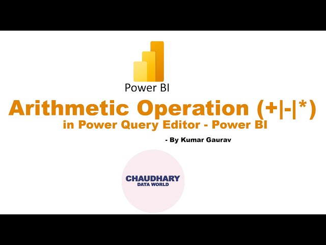 Apply arithmetic Operations - Add | Subtract | Multiply in Power Query Editor -  Power BI